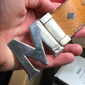 MCM belt 32-34 inch, Reversible Red/Cognac